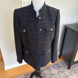 Elie Tahari Black Textured Blazer, Sz 12P